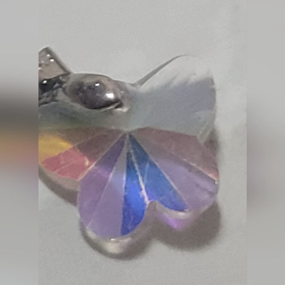 Vintage Crystal Multicolor Butterfly Pendant~ 18 Karat Gold Plated